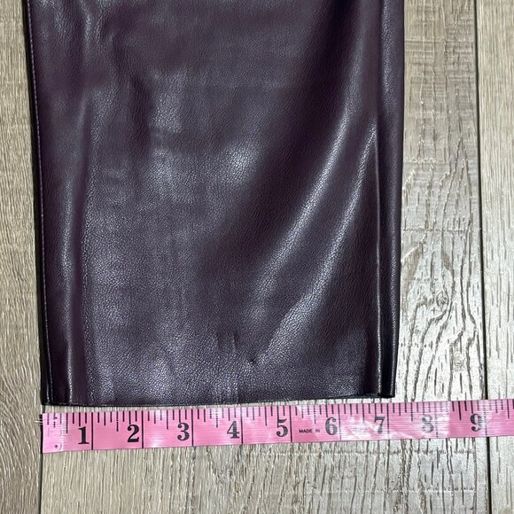 EXPRESS Modern Straight Super High Rise Faux Leather Pants Size 4 - Picture 12 of 14